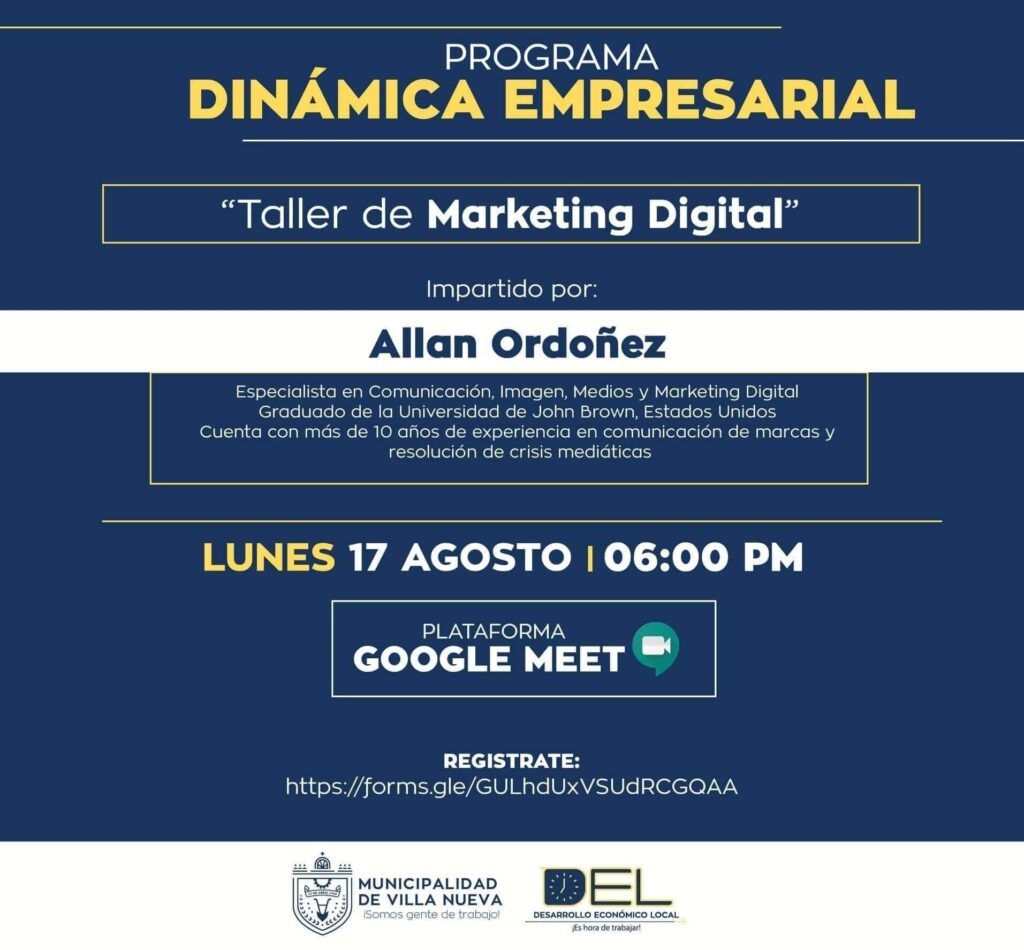 Taller gratuito de Marketing Digital por especialista