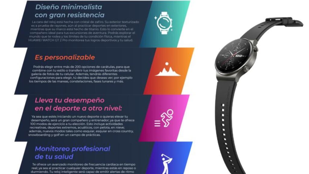 4 características de tu HUAWEI WATCH GT 2 Pro