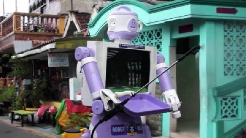 Robot Delta lleva comida y alegría