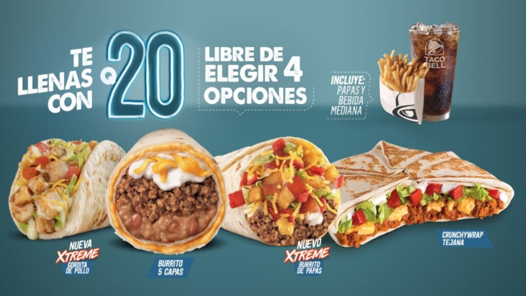 “Llénate con Q20 en Taco Bell”