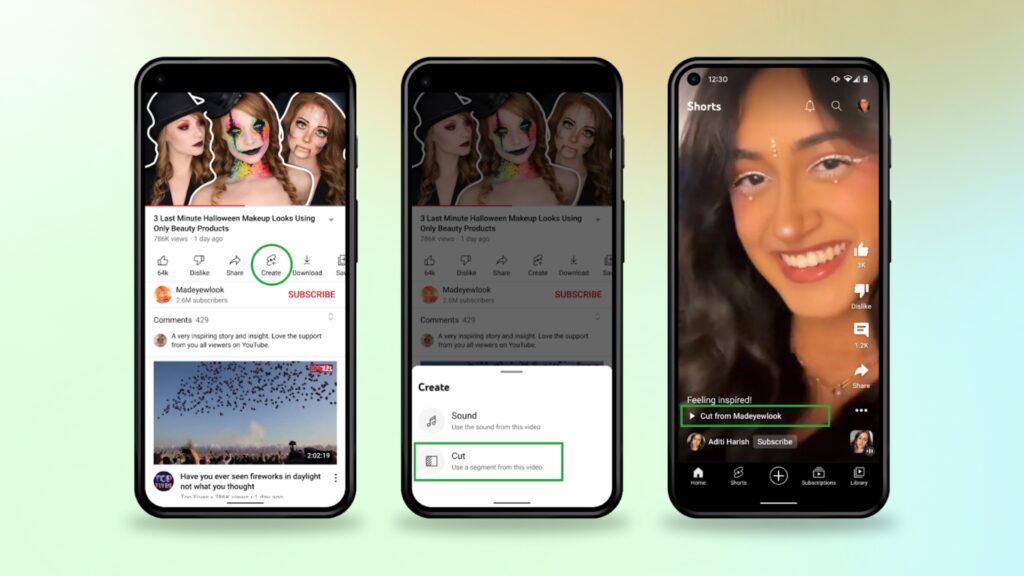 YouTube lanza una nueva forma de cortar videos en Shorts