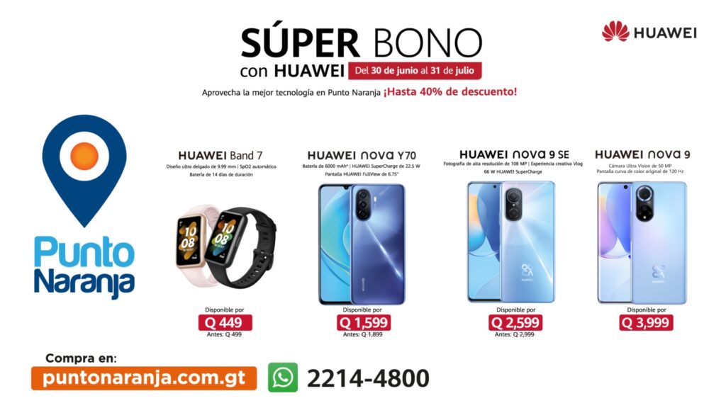 La nueva banda inteligente más atractiva llegó a Guatemala HUAWEI Band 7