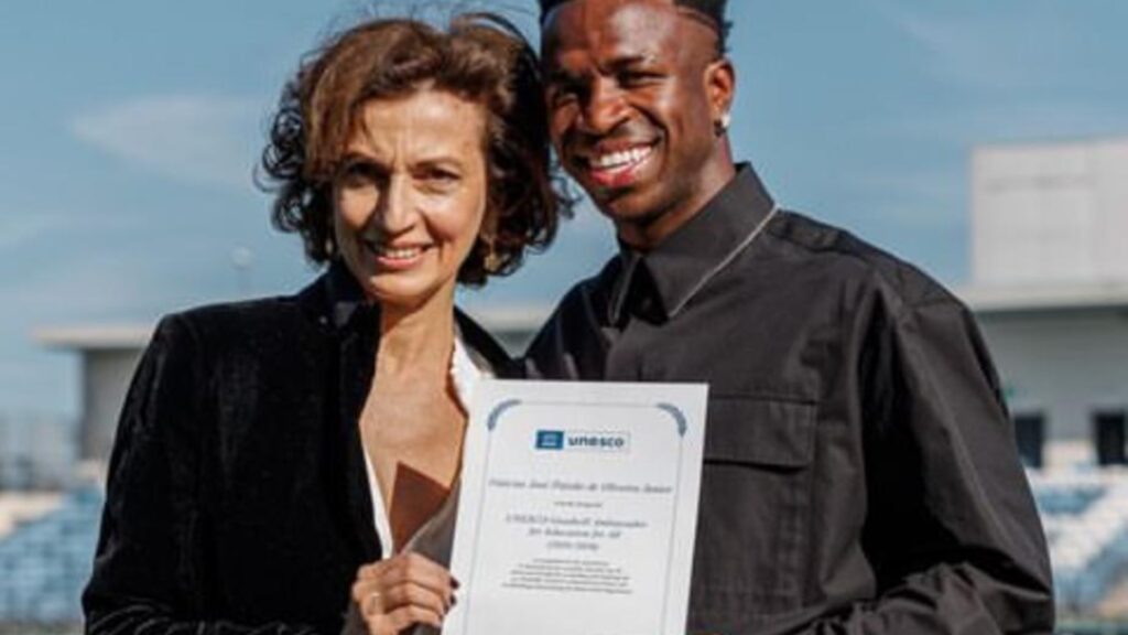 Vinicius Junior es nombrado Embajador de Buena Voluntad de la UNESCO 