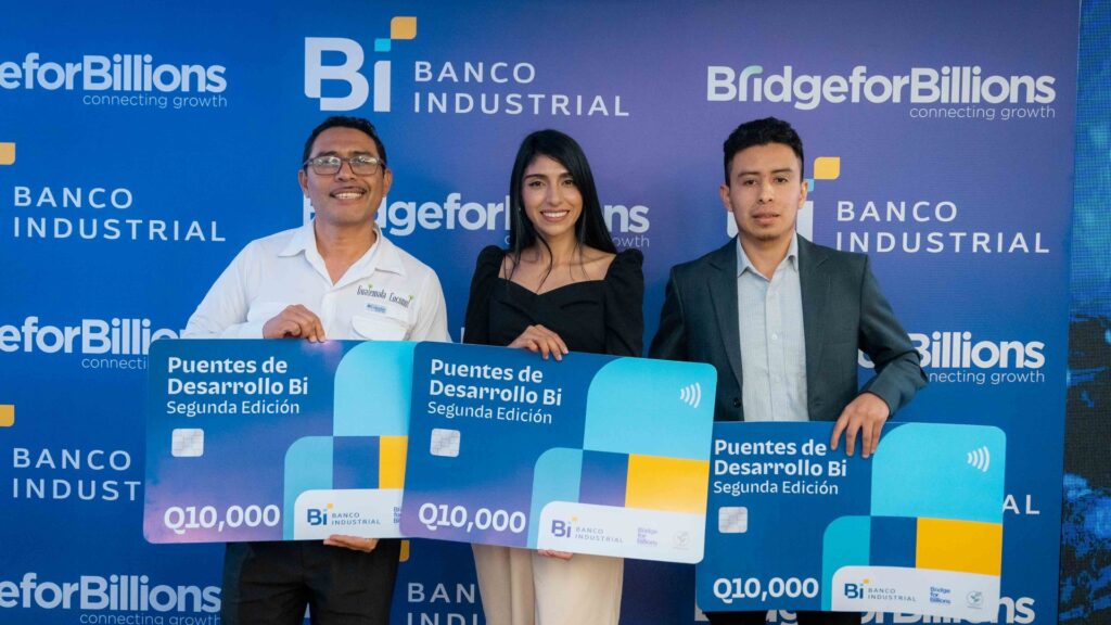 Banco Industrial y Bridge for Billions celebran a los ganadores de “Puentes de Desarrollo BI”