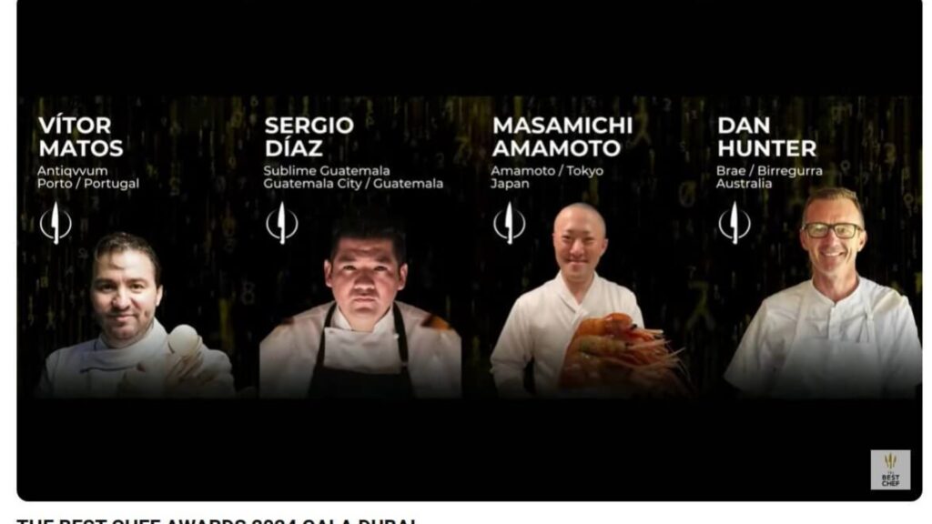 Tres chefs guatemaltecos fueron nominados en The Best Chef Awards en Dubai