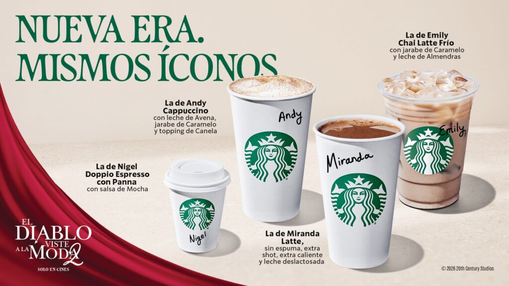 Starbucks apuesta por la moda con bebidas inspiradas en “Devil Wears Prada 2”