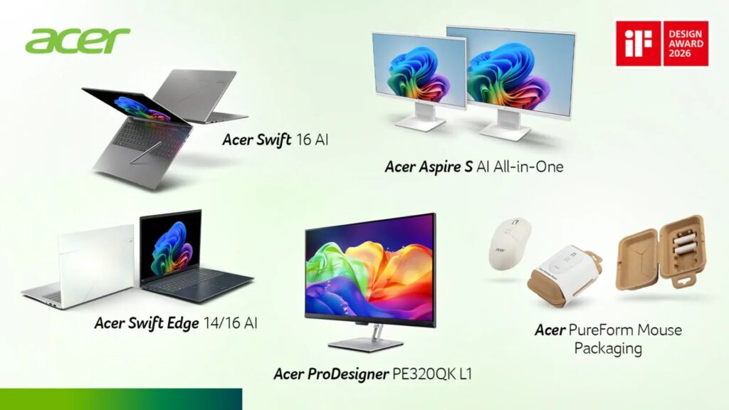Acer Swift destaca en los iF Design Awards 2026