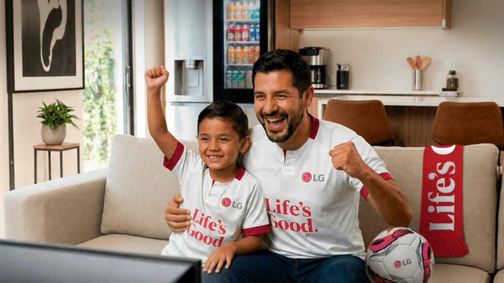 Papá vive la fiesta del fútbol en primera fila sin salir de casa